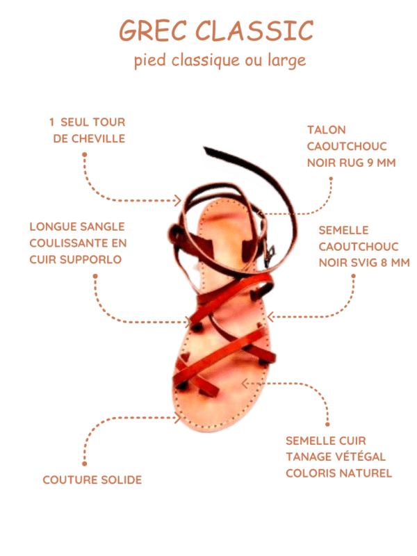sandale artisanale cuir véritable marron homme femme